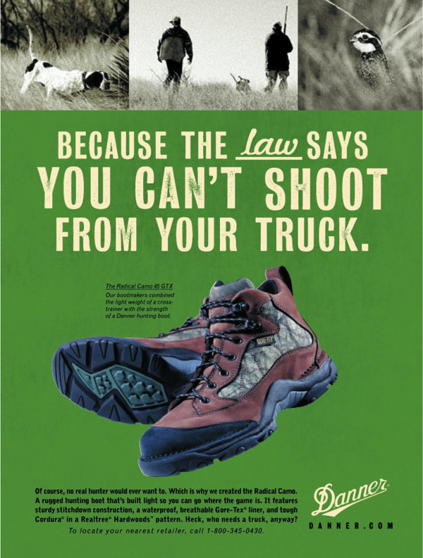 Danner Boot Company. Print advertising by Daryle Rico Creative Services.